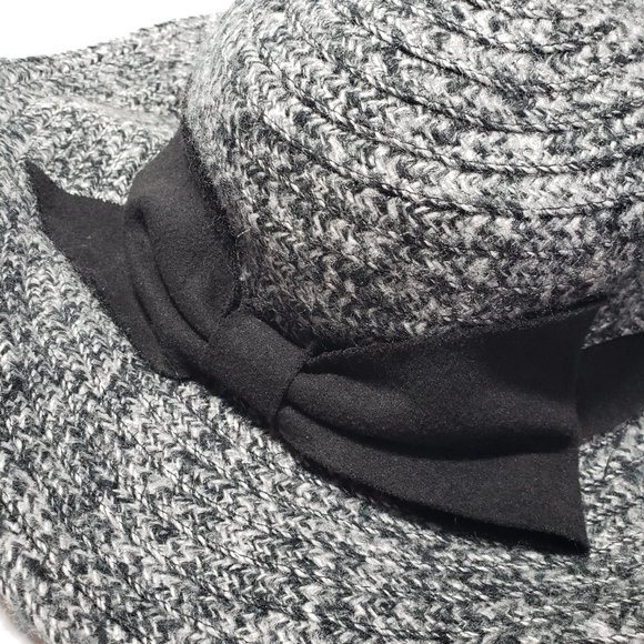 Jessica Simpson Floppy Sun Hat in Grey with Black Bow accent - Picture 10 of 11